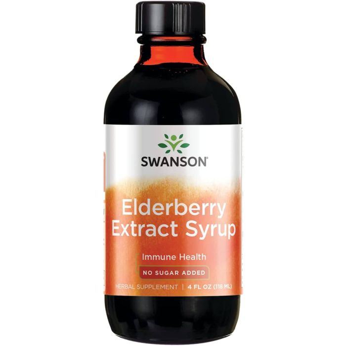 Swanson Elderberry Extract Syrup Immune Health Support No Sugar Added