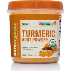 "Organic turmeric powder by BareOrganics – perfect for smoothies or golden milk"