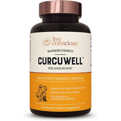 Live Conscious CurcuWell Turmeric Boswellia Joint Support 60 Caps