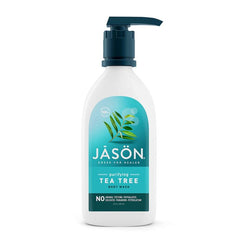 Front label of Jason Purifying Tea Tree Body Wash with pump bottle