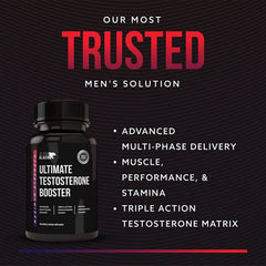 Ultra Black Ultimate Testosterone Max Strength – non-GMO, gluten-free formula for supporting healthy testosterone.