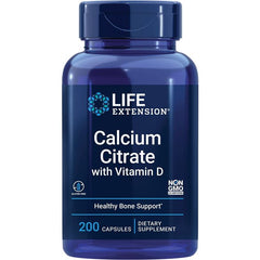 Life Extension Calcium Citrate with Vitamin D 200 Caps Bone Health