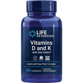 Life Extension Vitamins D and K Sea-Iodine 60 Caps Arterial Health