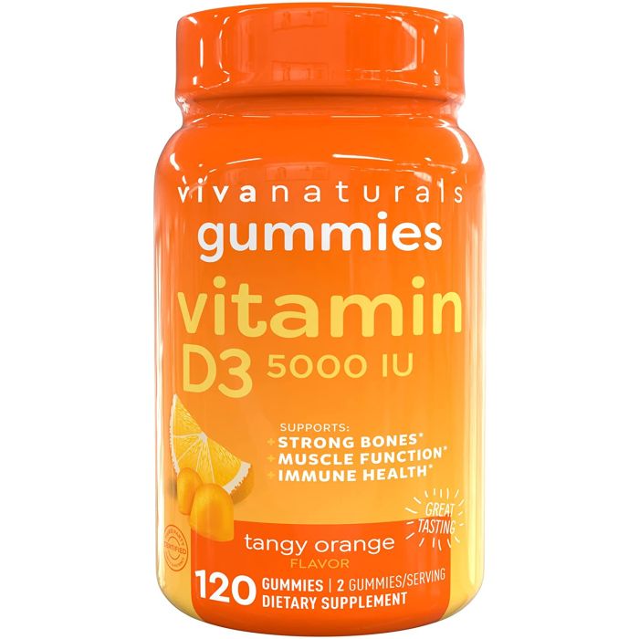 Daily high-potency Vitamin D3 gummy supplement for adults