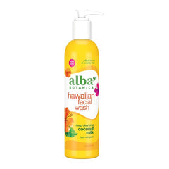 "Alba Botanica Hawaiian Facial Wash 8 oz – coconut milk deep cleansing vegan face wash"