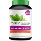 Zenwise hair and nail supplement with non-GMO, gluten-free, and GMP certifications