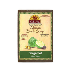 OKAY Pure Naturals African Black Soap Bergamot 5.5oz / 156gr - supplementcorner