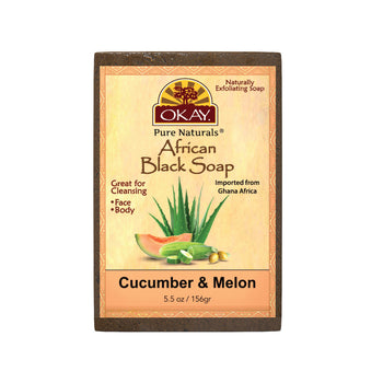 OKAY Pure Naturals African Black Soap Cucumber Melon 5.5oz / 156gr - supplementcorner