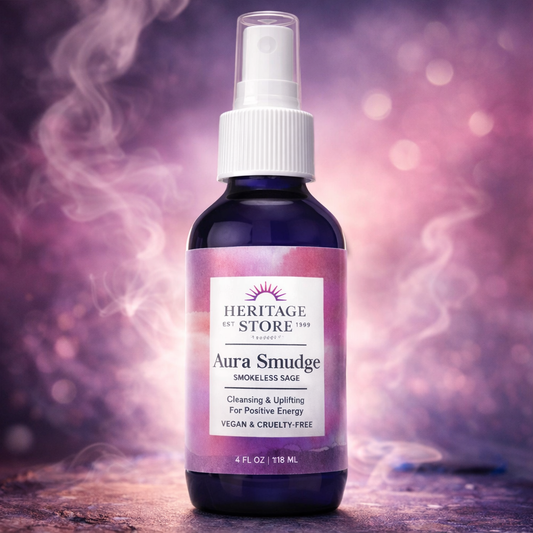 Heritage Store Aura Smudge Smokeless Sage 4 oz Spray Paraben Free