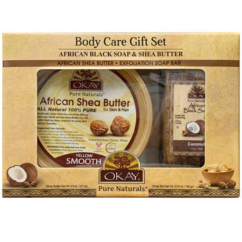 OKAY Pure Naturals 2PC African Black Body Care Gift Set Butter & Soap