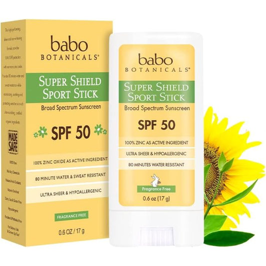 Babo Botanicals Super Shield Sport Stick SPF 50 – Mineral Sunscreen