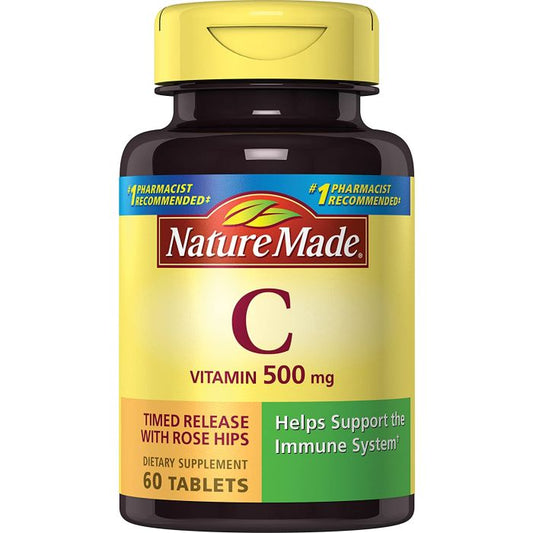Timed‑Release Vitamin C 500 mg with Rose Hips – Daily Immune & Skin Support