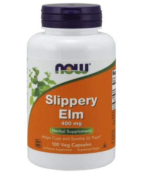 NOW Slippery Elm 400mg Herbal Supplement – 100 Veggie Capsules