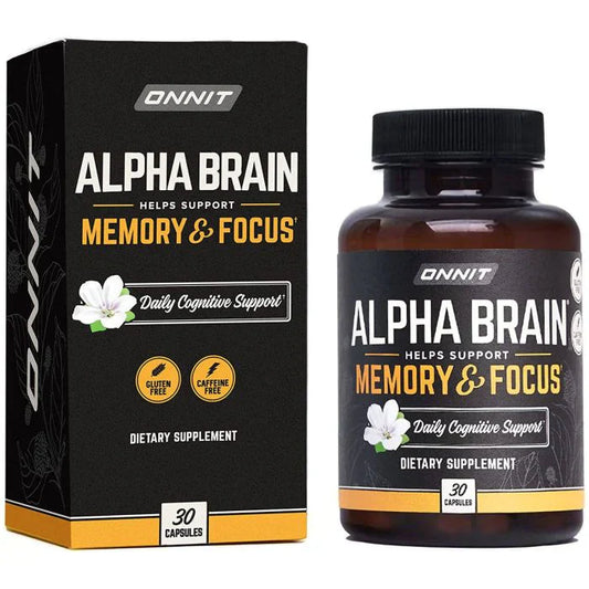 Onnit Alpha Brain Memory &amp; Focus Support Daily Supplement – 30 Capsules