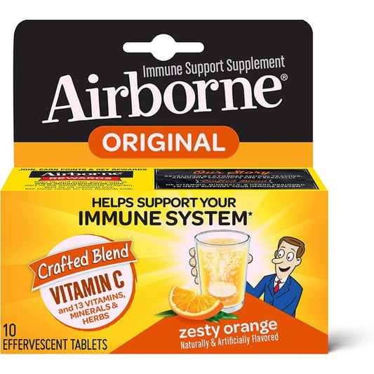 Effervescent Immune Support with Airborne 1000mg Vitamin C – Zesty Orange Flavor
