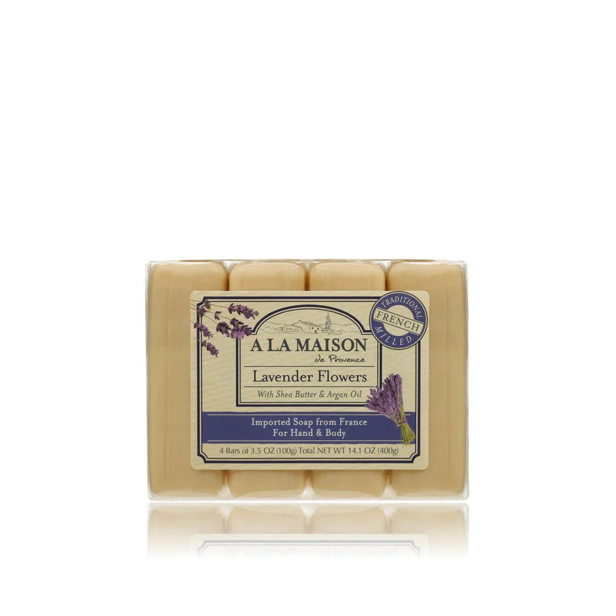 Plant-based lavender flower soap bars by A La Maison for soft refreshed skin
