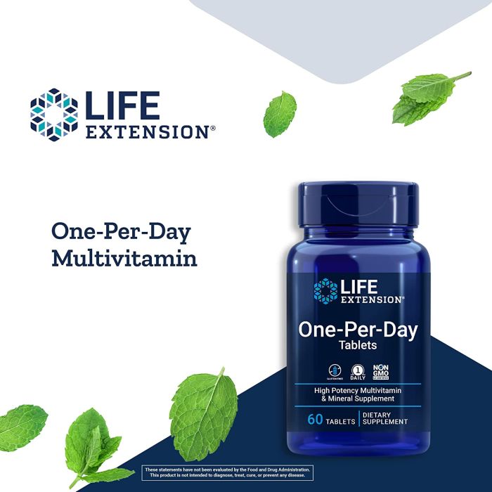 Life Extension One Per Day Multivitamin 60 Tablets Non GMO