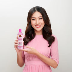 Pink OKAY Cherry Blossom Shampoo 12 fl oz bottle with cherry blossom flower design