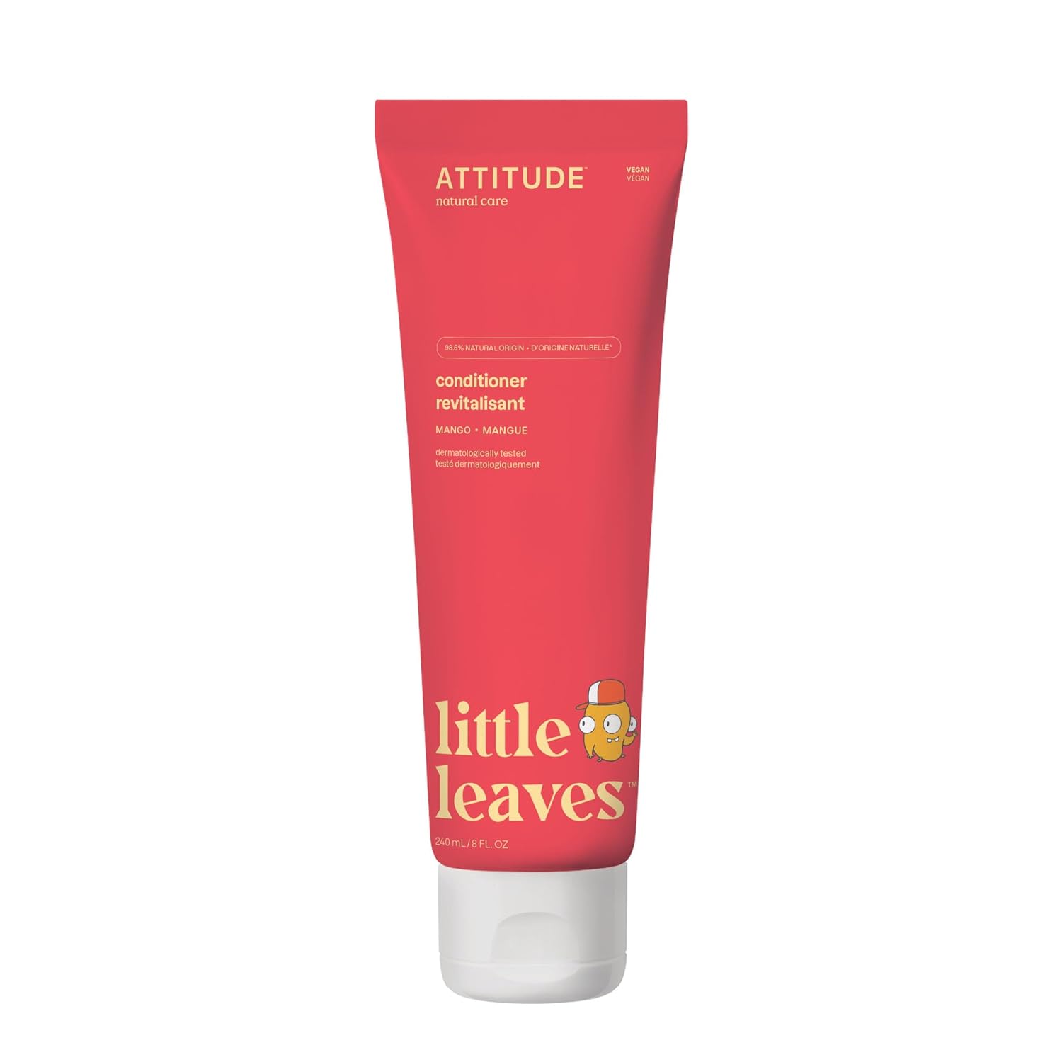 ATTITUDE Vegan Mango Conditioner for kids, gentle detangling hair care formula