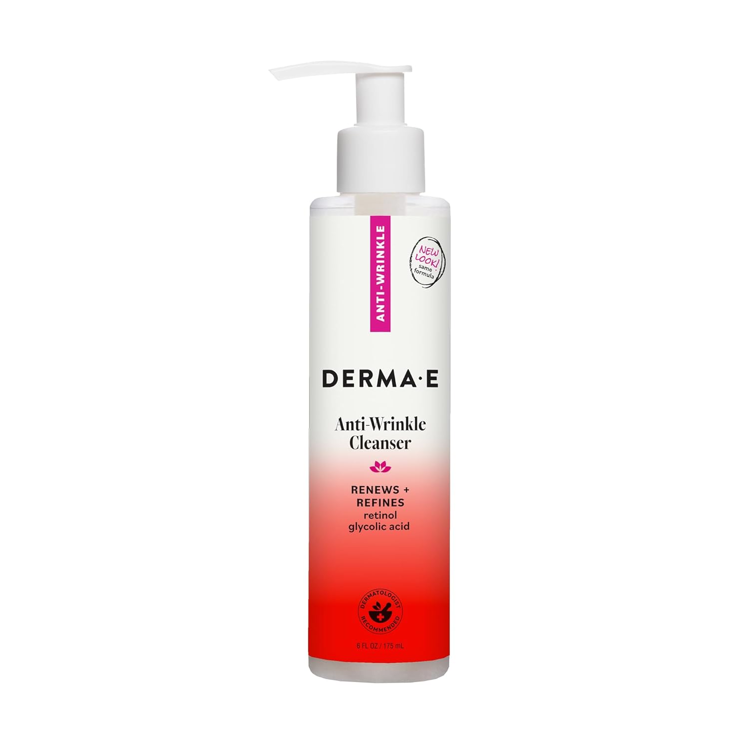 DERMA E Anti-Wrinkle Cleanser 6 oz for daily facial cleansing and renewal