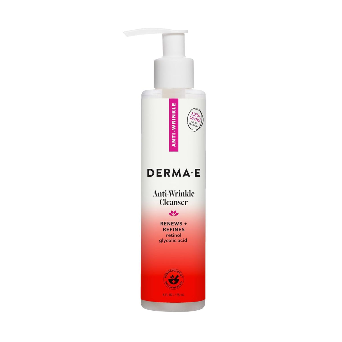 DERMA E Anti-Wrinkle Cleanser 6 oz for daily facial cleansing and renewal