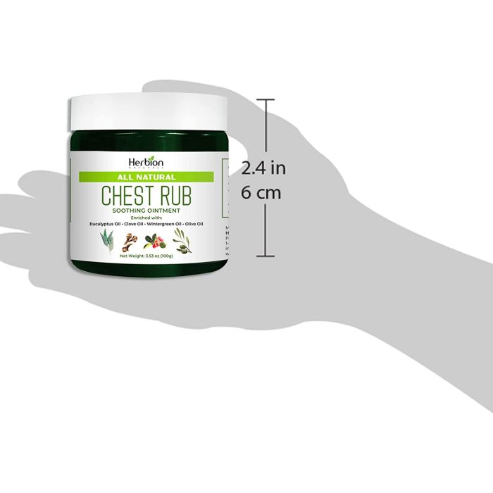 Natural muscle and chest rub balm – Herbion Naturals 100g jar for family wellness