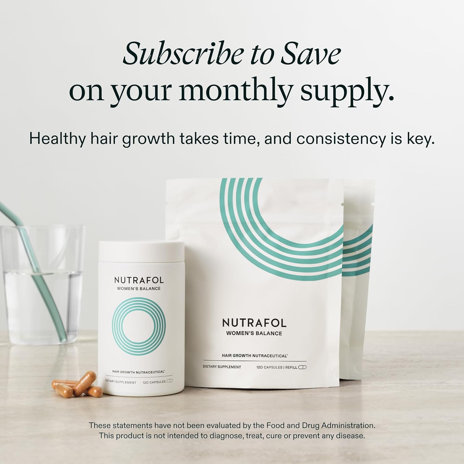 NSF Certified Sport Nutrafol Women’s Balance supplement for healthy hair growth