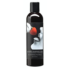 Earthly Body Edible Massage Oil Succulent Strawberry 8 oz bottle