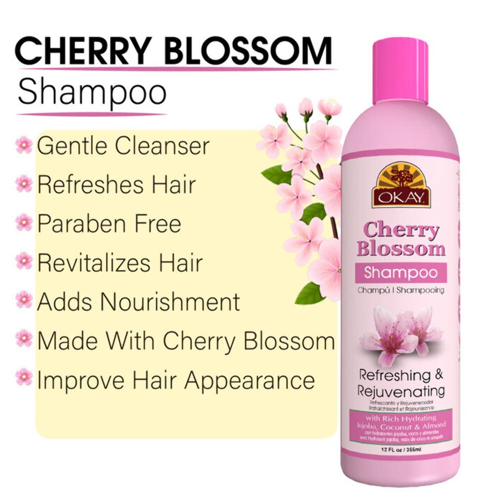 Cherry Blossom Shampoo by OKAY Pure Naturals for refreshing and rejuvenating hair care