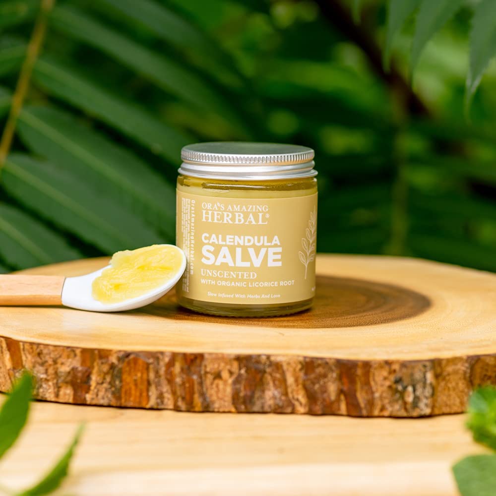 Calendula Salve with licorice root and castor oil by Ora's Amazing Herbal