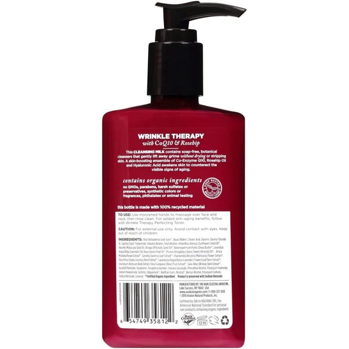 Cleansing Milk Wrinkle very Therapy CoQ10 & Rosehip 8.5 Oz Avalon Organics