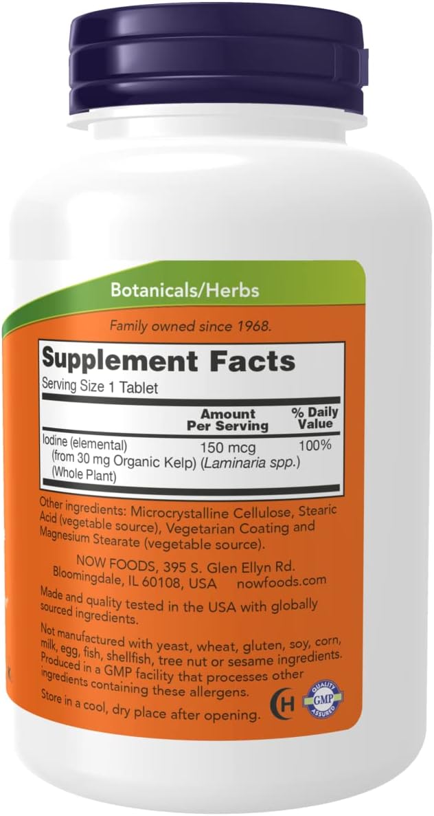 NOW Kelp natural iodine supplement for healthy thyroid function