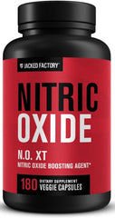 Jacked Factory Nitric Oxide N.O. XT 180 veggie capsules front bottle label