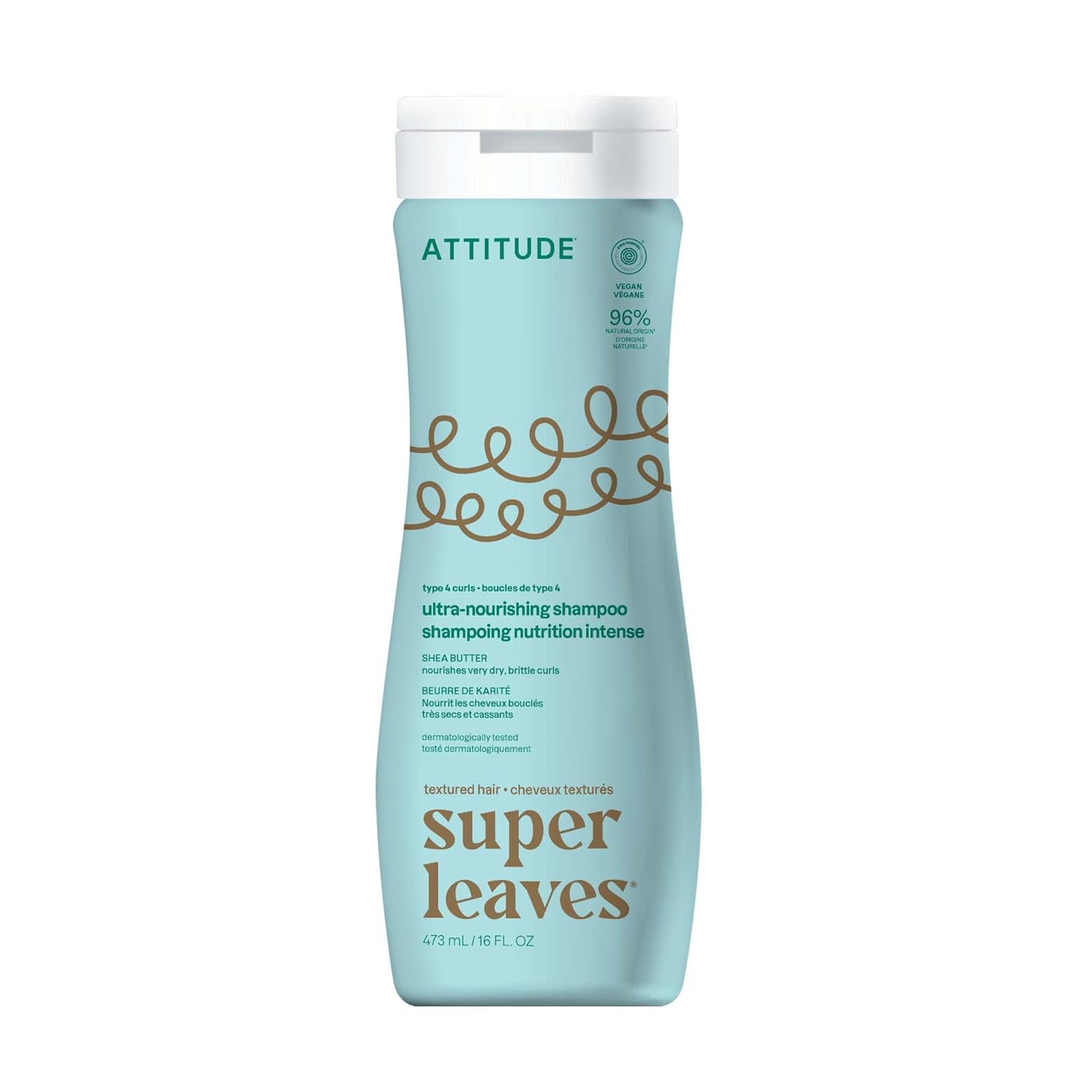 ATTITUDE 16 fl oz shampoo for coily hair, silicone-free and made for soft, manageable curls