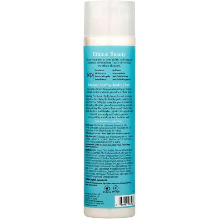"Derma E Scalp Relief Conditioner with tea tree oil and salicylic acid – therapeutic scalp care"
