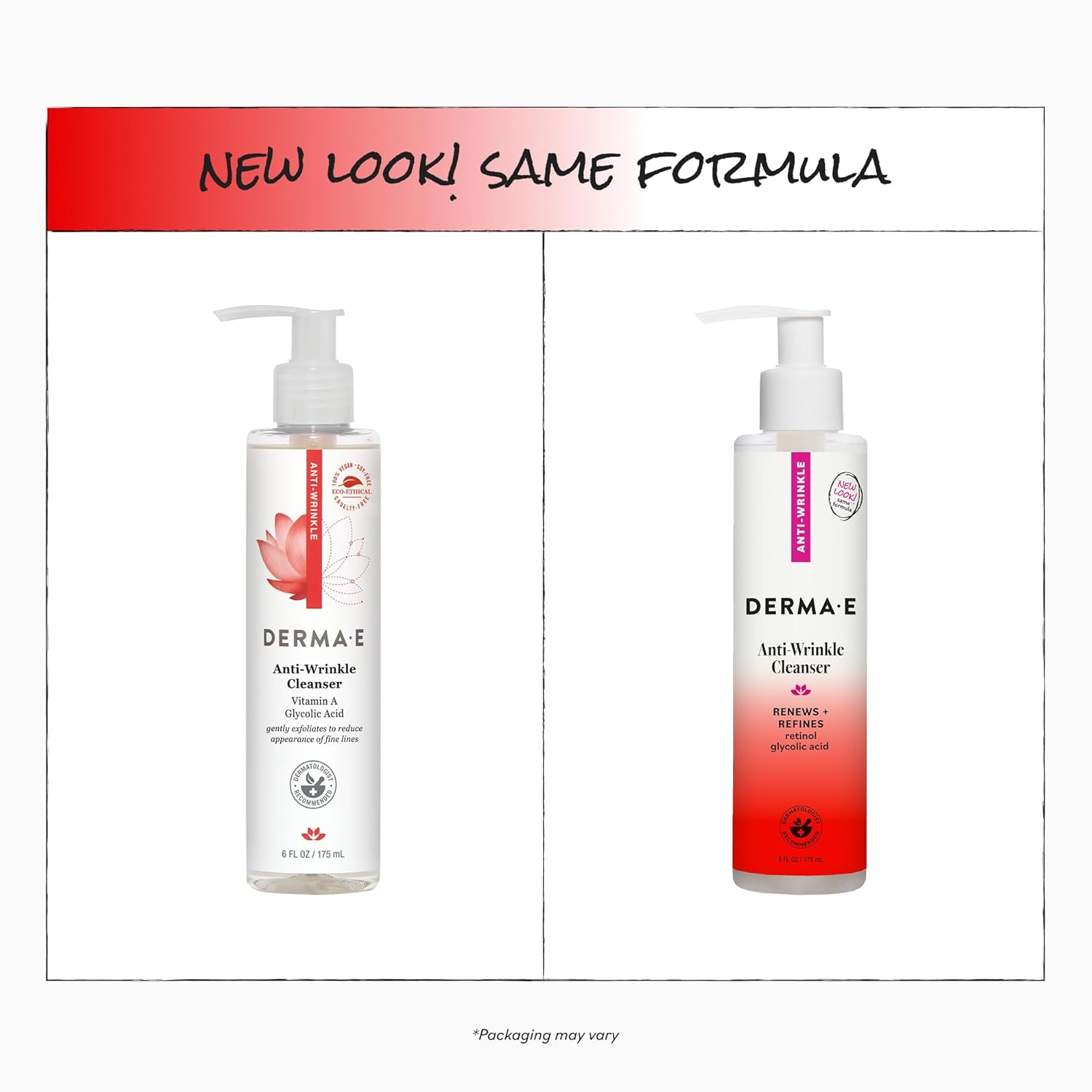 DERMA E gentle cleansing face wash with exfoliating skincare ingredients
