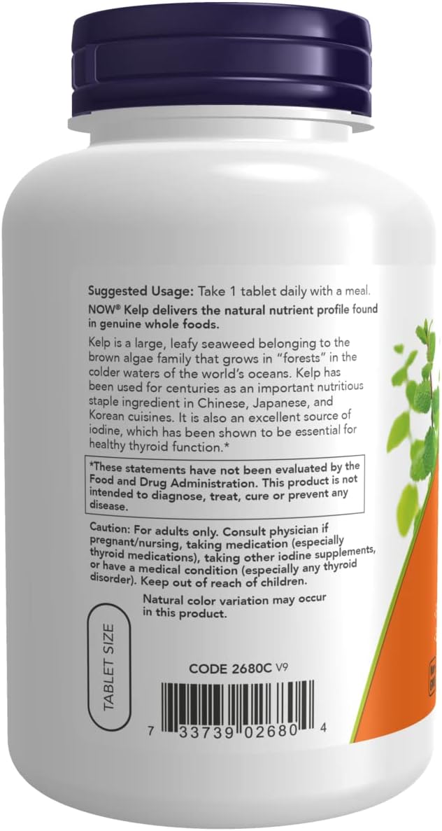 NOW Kelp 200 tablets vegetarian vegan super green supplement