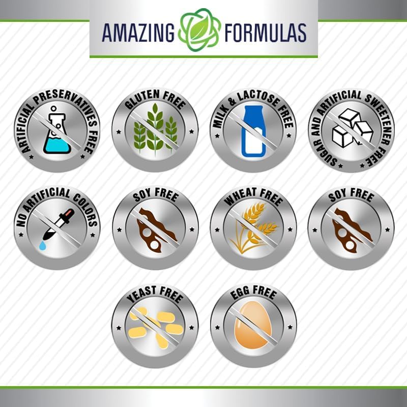 Ferrous sulfate iron supplement by Amazing Formulas non-GMO gluten free tablets