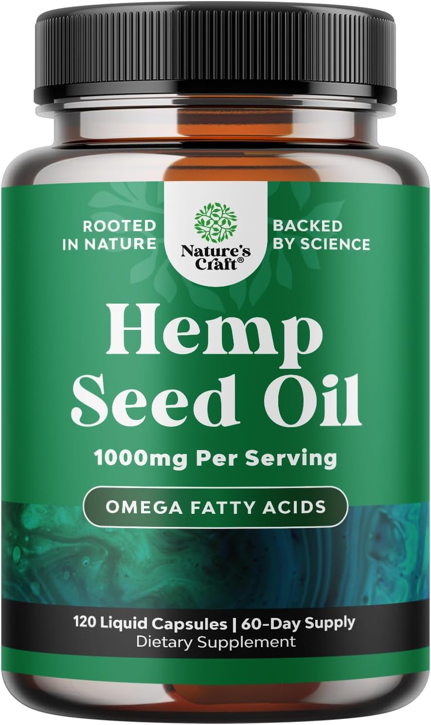 Nature's Craft Hemp Seed Oil Capsules product image for plant-based fatty acid support