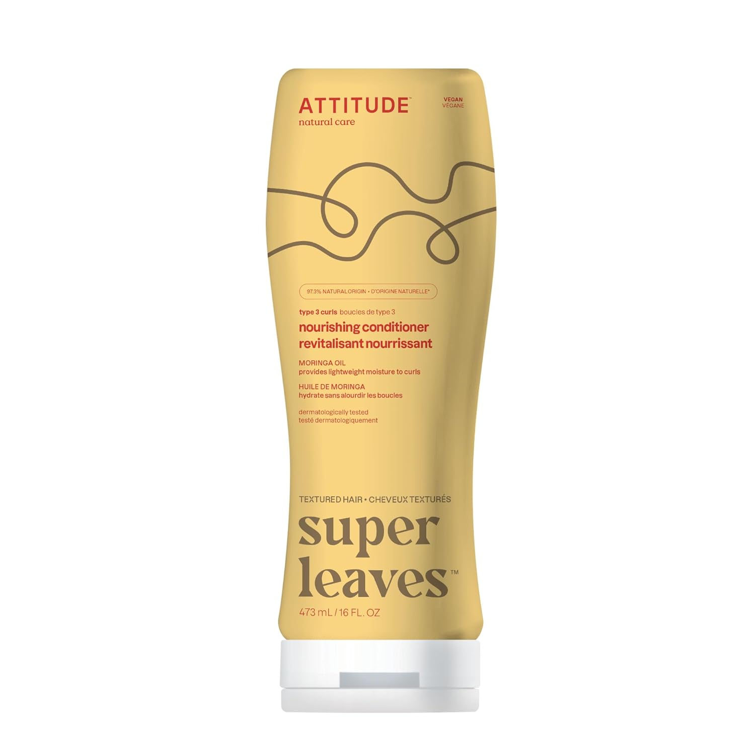 ATTITUDE 16 fl oz vegan conditioner for curl hydration and detangling