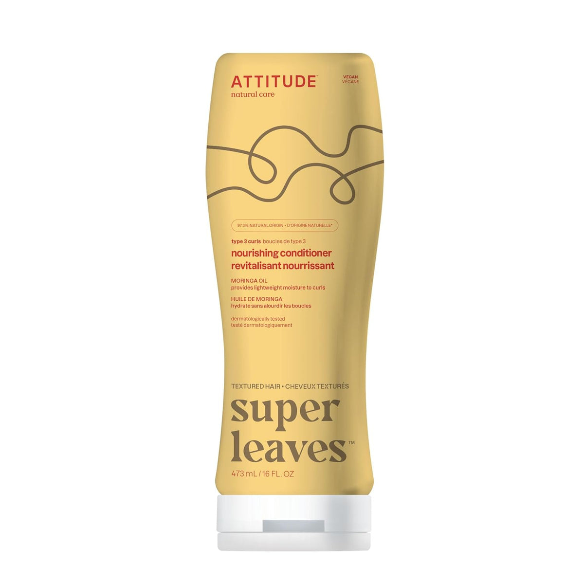ATTITUDE 16 fl oz vegan conditioner for curl hydration and detangling