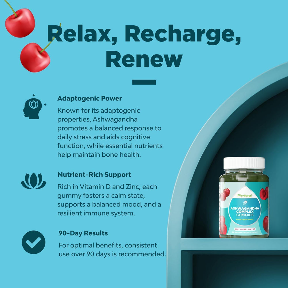 Supplement facts label for Phytoral Calming Ashwagandha Gummies