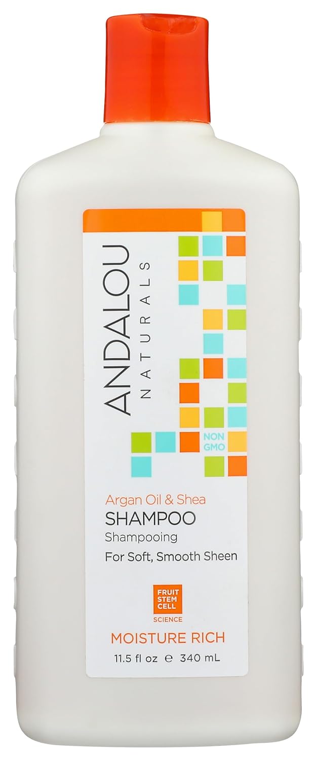 Andalou Naturals Argan Oil and Shea Shampoo 11.5 fl oz bottle front label