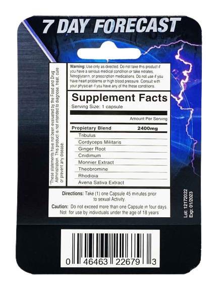 5 Day Forecast 1600mg Male Enhancement Supplement Pill