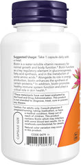 NOW Foods Extra Strength Biotin 10000 mcg bottle, 120 vegan capsules for hair skin and nails support