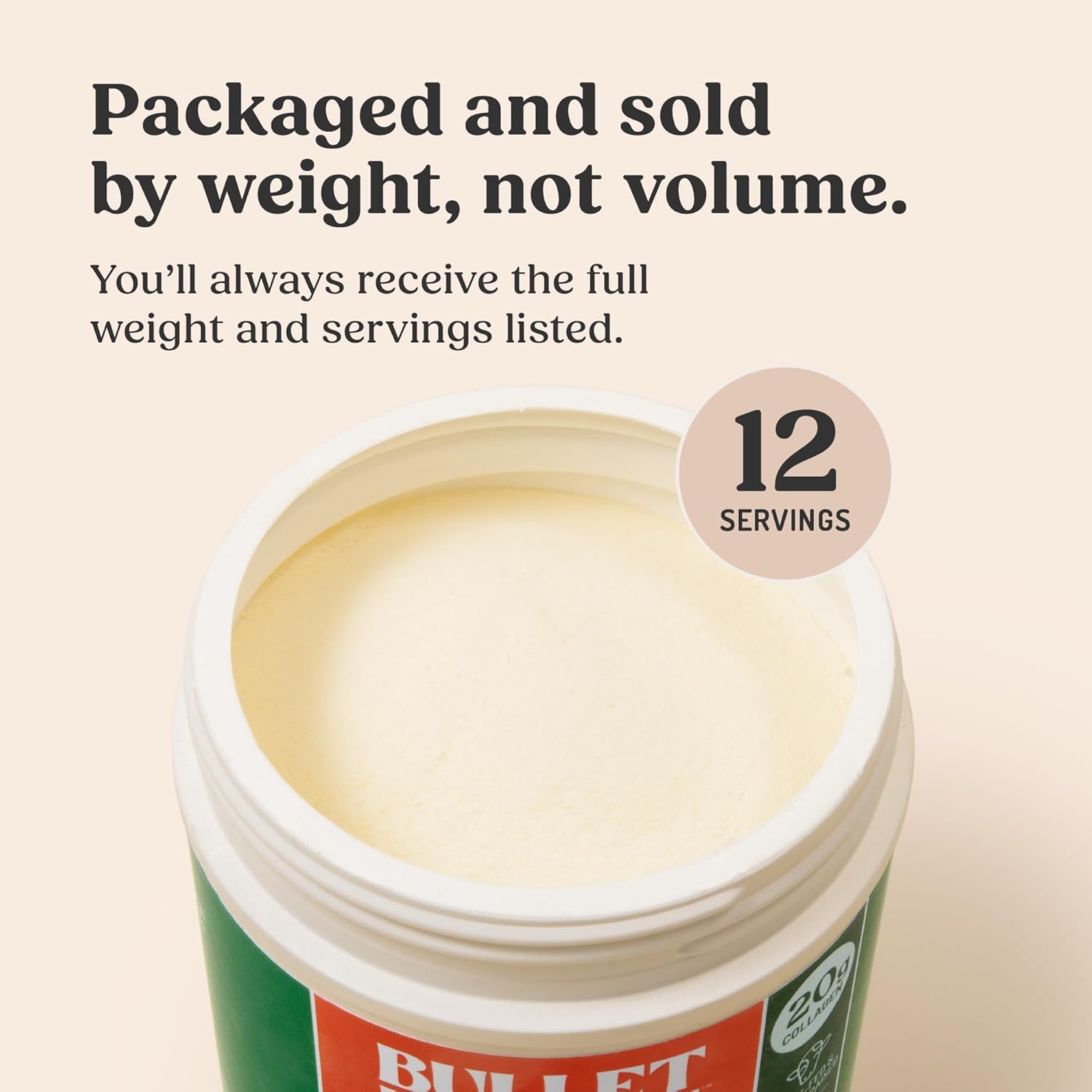 Bulletproof unflavored collagen protein powder for coffee, smoothies, and keto diets
