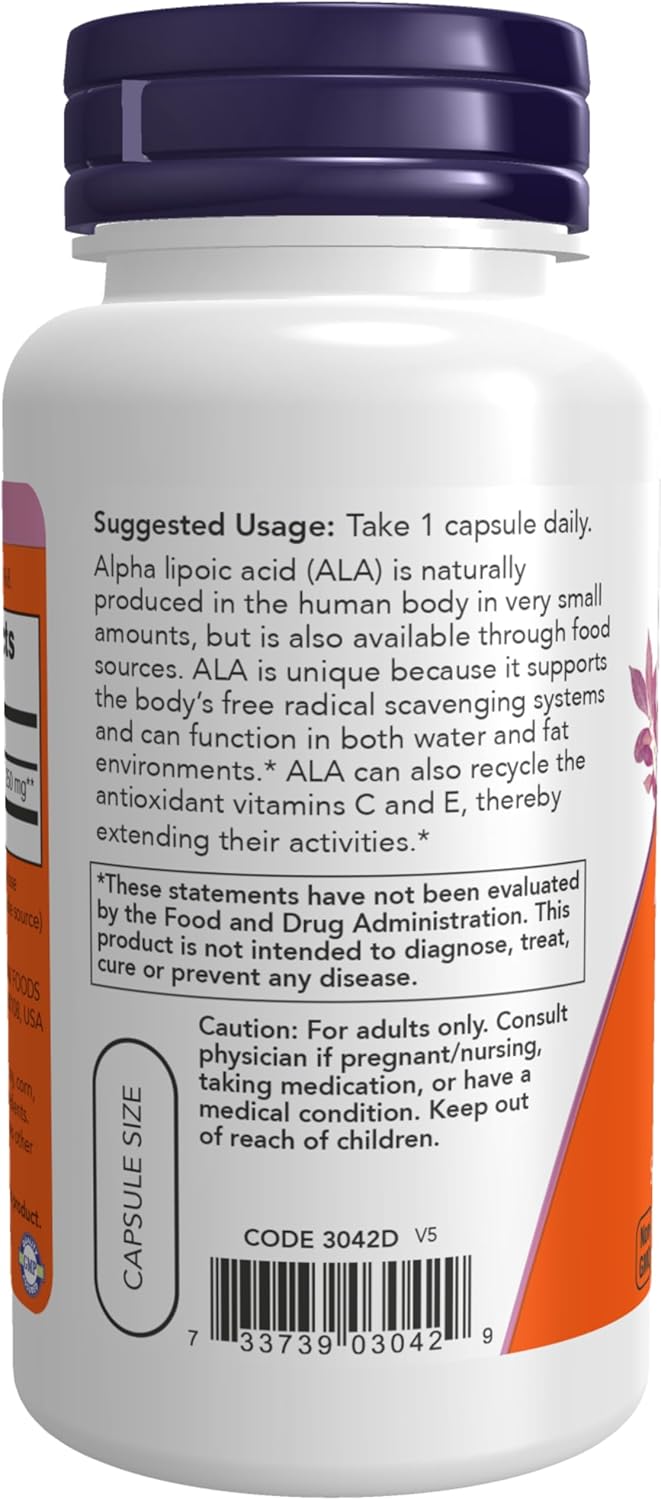 Alpha Lipoic Acid 250 mg supplement for free radical scavenger support
