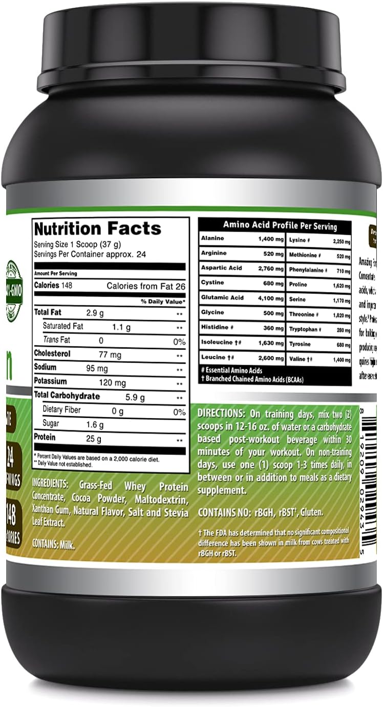 Amazing Formulas Whey Protein nutrition facts with 25 g protein per serving