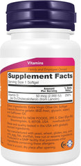 NOW Vitamin D3 softgels for bone and immune health support
