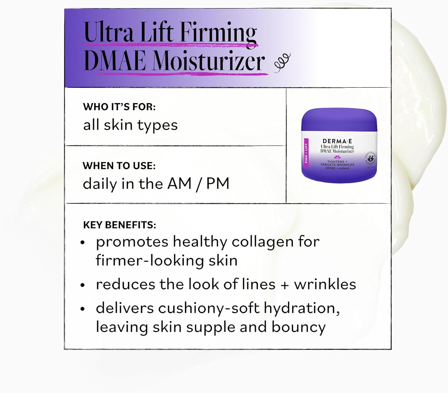 DERMA E Firming DMAE Face Moisturizer with copper peptides and resveratrol